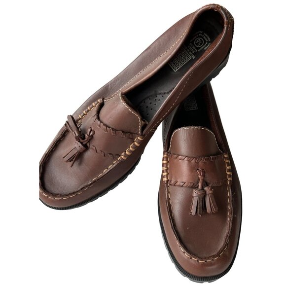 Faded Glory Brown Genuine Leather Shoes Loafers Women's Size 9.5 (Read-NWD) - Picture 3 of 16